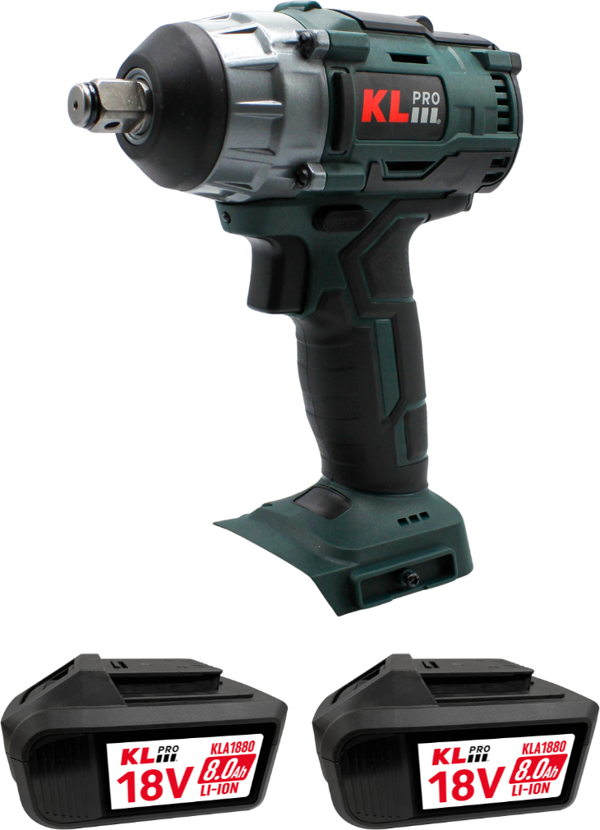 KLPRO KLSS18B-80 18Volt/8.0Ah Li-ion Çift Akülü Kömürsüz Prof. Şarjlı Somun Sıkma Makinesi - Image 1