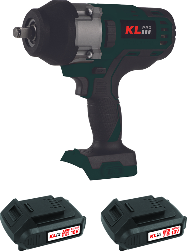 Klpro KLSS18BHX-20 18V/2.0Ah. 800Nm Kömürsüz Çift Akülü Şarjlı Somun Sıkma/Sökme Makinesi - Image 1
