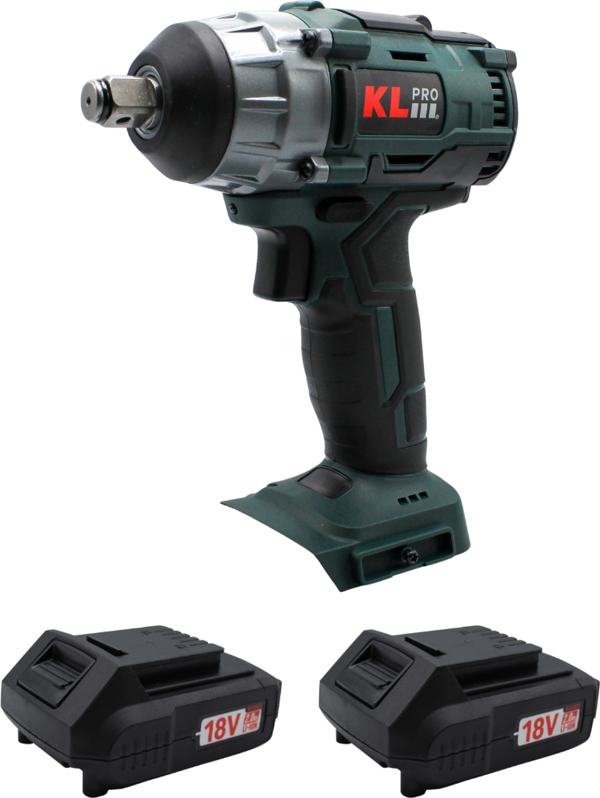 KLPRO KLSS18B-20 18Volt/2.0Ah Li-ion Çift Akülü Kömürsüz Prof. Şarjlı Somun Sıkma Makinesi - Image 1