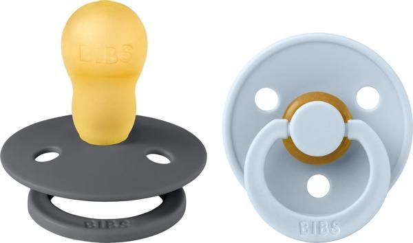 Bibs Colour İkili Kauçuk Emzik- Iron/Baby Blue 18+ Ay - Image 1