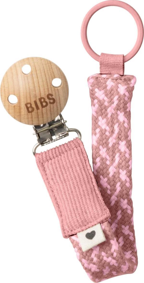 Bibs Paci Braid Emzik Askısı -Dusty Pink/Baby Pink - Image 1