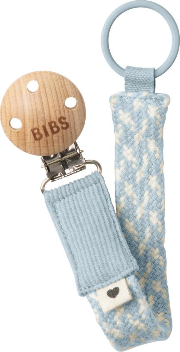 Bibs Paci Braid Emzik Askısı-Baby Blue / Ivory - Image 1