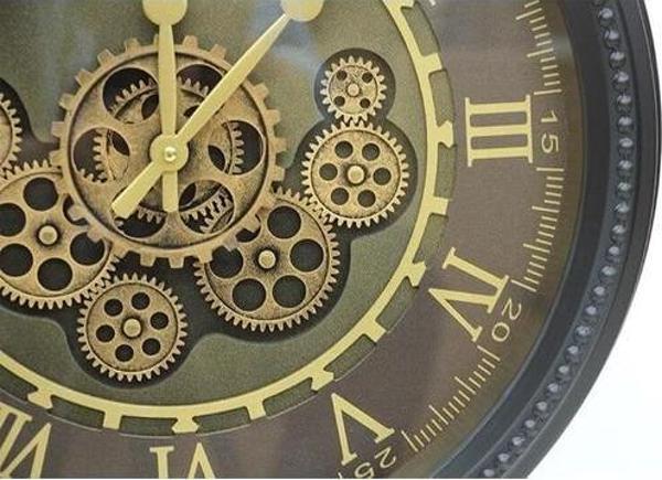 himarry Yuvarlak Roma Rakamlı Spintime Yeşiloksit Çarklı Metal Duvar Saat - Image 1