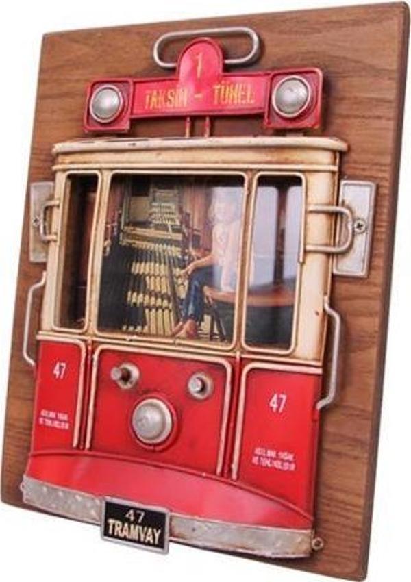 himarry Dekoratif Metal Çerçeve Tramvay Dekorlu Vintage Ev Ofis Hediyelik - Image 1