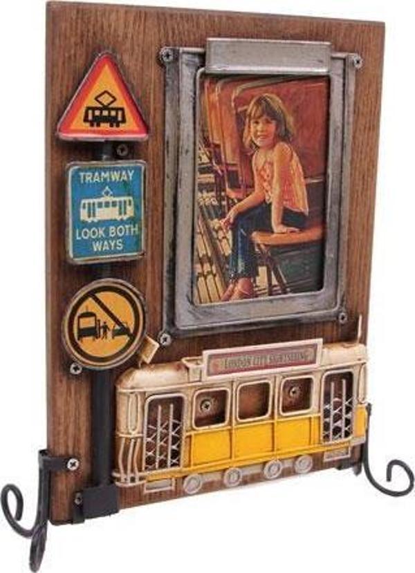 himarry Dekoratif Metal Çerçeve Tramvay Dekorlu Vintage Hediyelik - Image 1