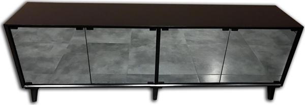 Bengi Ticaret TV Sehpa 13722 ST Modern Konik Ayna Parlak Gri modern Kayın etro ayak 160 Elyapı - Image 1