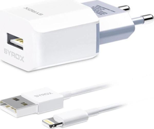 Syrox Iph 5-6-7-8-X Uyumlu Lightning 1.6A Syx-J46 Duvar Şarj Aleti - Image 1