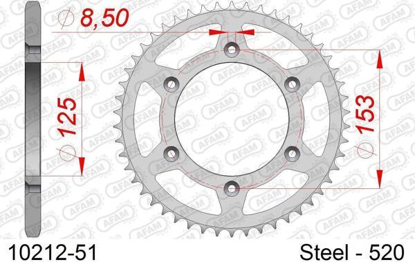 AFAM HONDA CRF450 R ÇELİK ARKA DİŞLİ 520 X 51 - Image 1