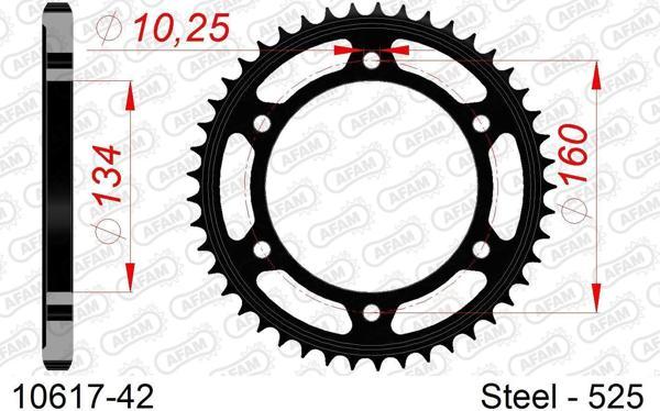 AFAM REAR STEEL SPROCKET #525 - Image 1