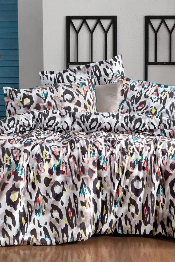 Sarev Felida Bej Çift Kişilik %100 Pamuk Poplin Çift Taraflı Kullanılabilir Nevresim Takımı - Image 1