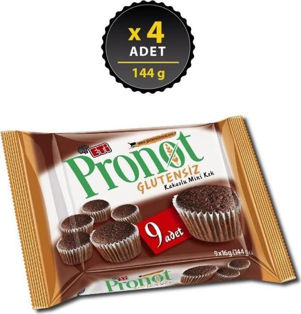 Eti Pronot Glutensiz Kakaolu Mini Kek 144 g x 4 Adet - Image 1
