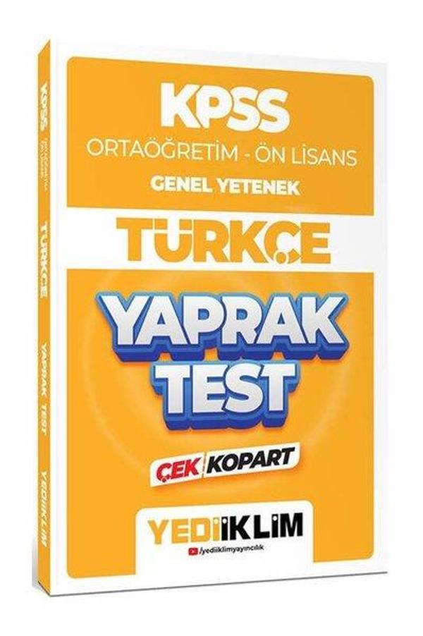 2024 KPSS Ortaöğretim Ön Lisans Genel Yetenek Türkçe Çek Kopart Yaprak Test - Yediiklim Yayınları - Image 1