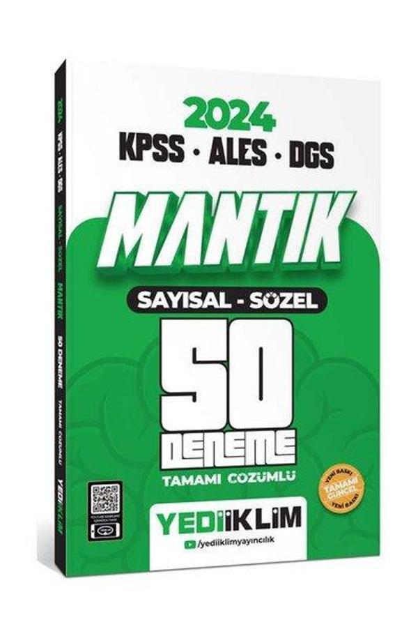 2024 KPSS - ALES - DGS Mantık Sayısal Sözel Tamamı Çözümlü 50 Deneme - Yediiklim Yayınları - Image 1