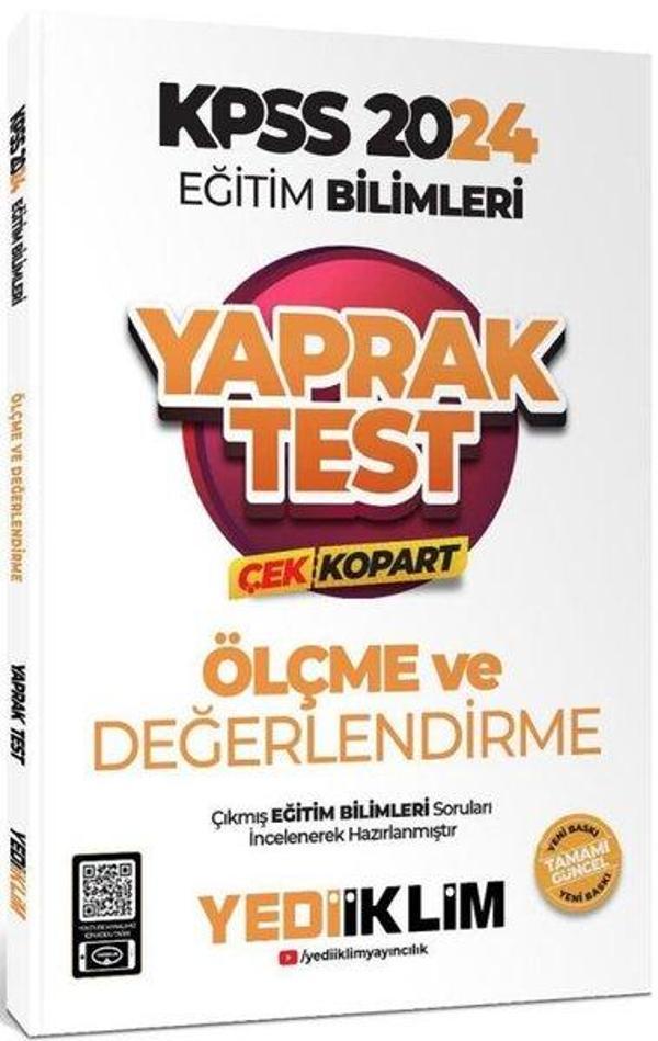 2024 KPSS Eğitim Bilimleri Ölçme ve Değerlendirme Çek Kopart Yaprak Test - Yediiklim Yayınları - Image 1