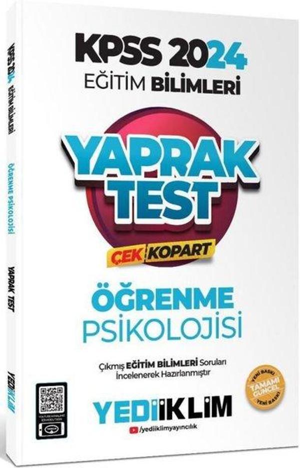 2024 KPSS Eğitim Bilimleri Öğrenme Psikolojisi Çek Kopart Yaprak Test - Yediiklim Yayınları - Image 1