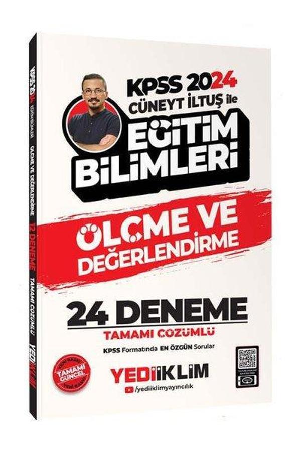 2024 KPSS Cüneyt İltuş ile Eğitim Bilimleri Ölçme ve Değerlendirme Tamamı Çözümlü 24 Deneme - Yediiklim Yayınları - Image 1