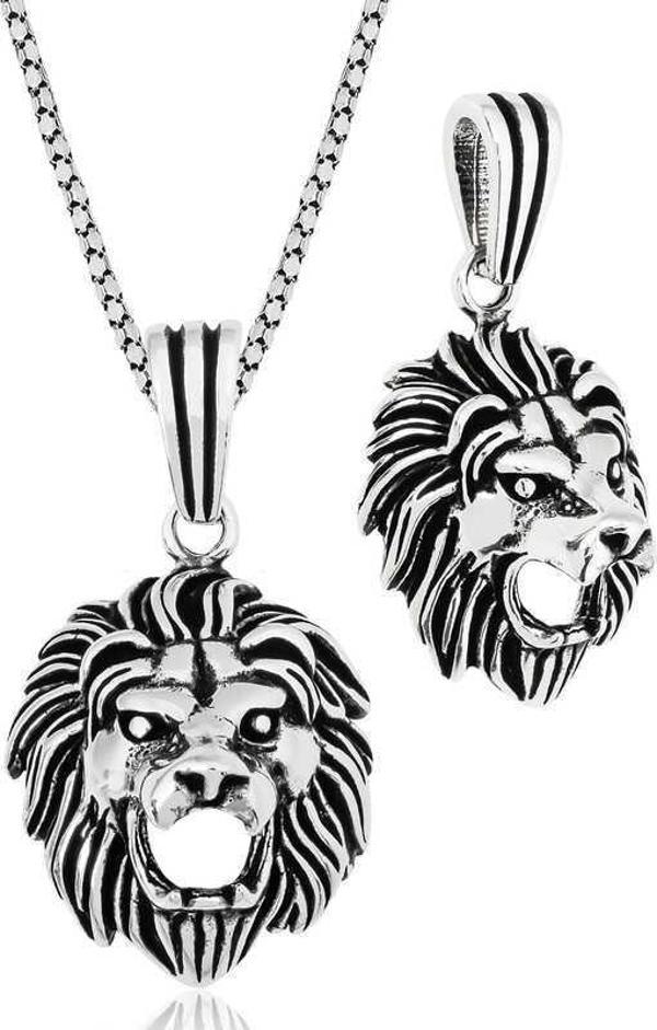 himarry ​925 Ayar Gümüş Aslan Gümüş Kolye - Image 1