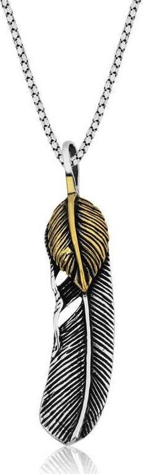 himarry ​925 Ayar Gümüş Kuş Tüyü Gümüş Kolye - Image 1