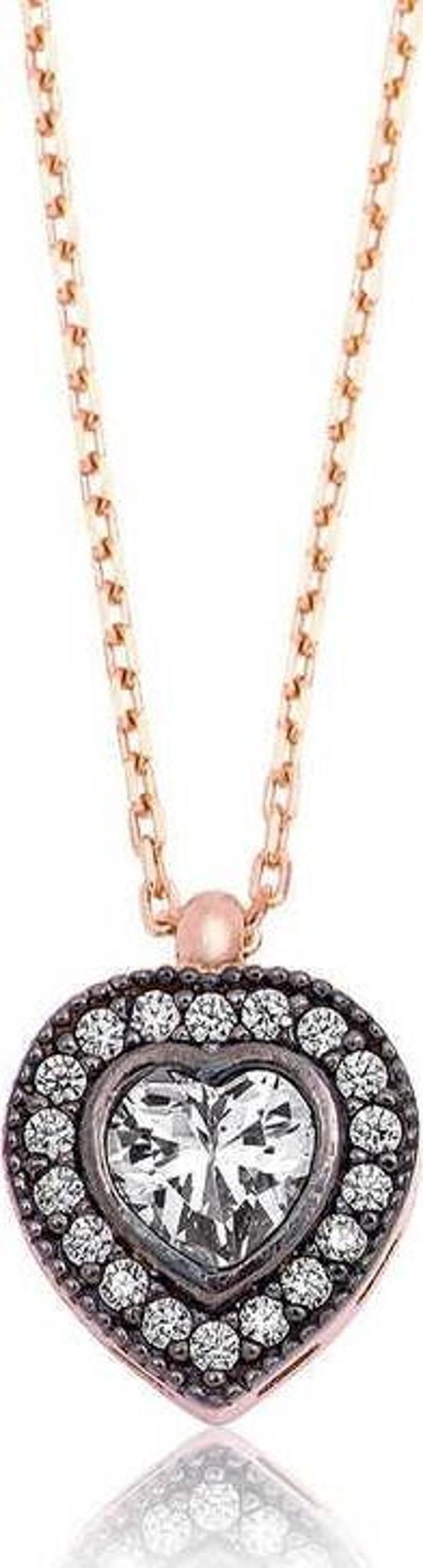 himarry 925 Ayar Gümüş Kalpli Kadın Gümüş Kolye - Image 1