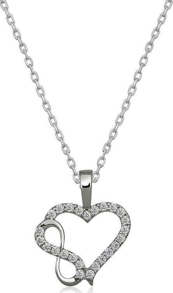 himarry 925 Ayar Gümüş Kalpli Sonsuzluk Kadın Gümüş Kolye - Image 1
