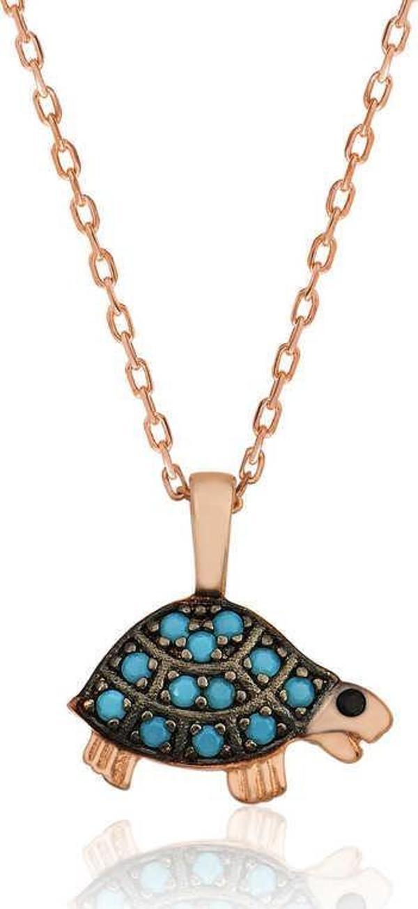 himarry 925 Ayar Gümüş Kaplumbağa Kadın Gümüş Kolye - Image 1