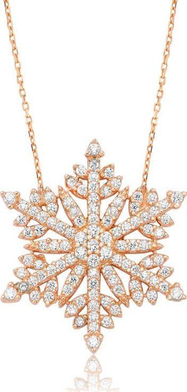 himarry 925 Ayar Gümüş Kar Tanesi Kadın Gümüş Kolye - Image 1