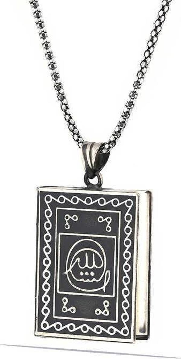 himarry 925 Ayar Gümüş Kare İçi Açılabilen Muskalık Gümüş Kolye - Image 1