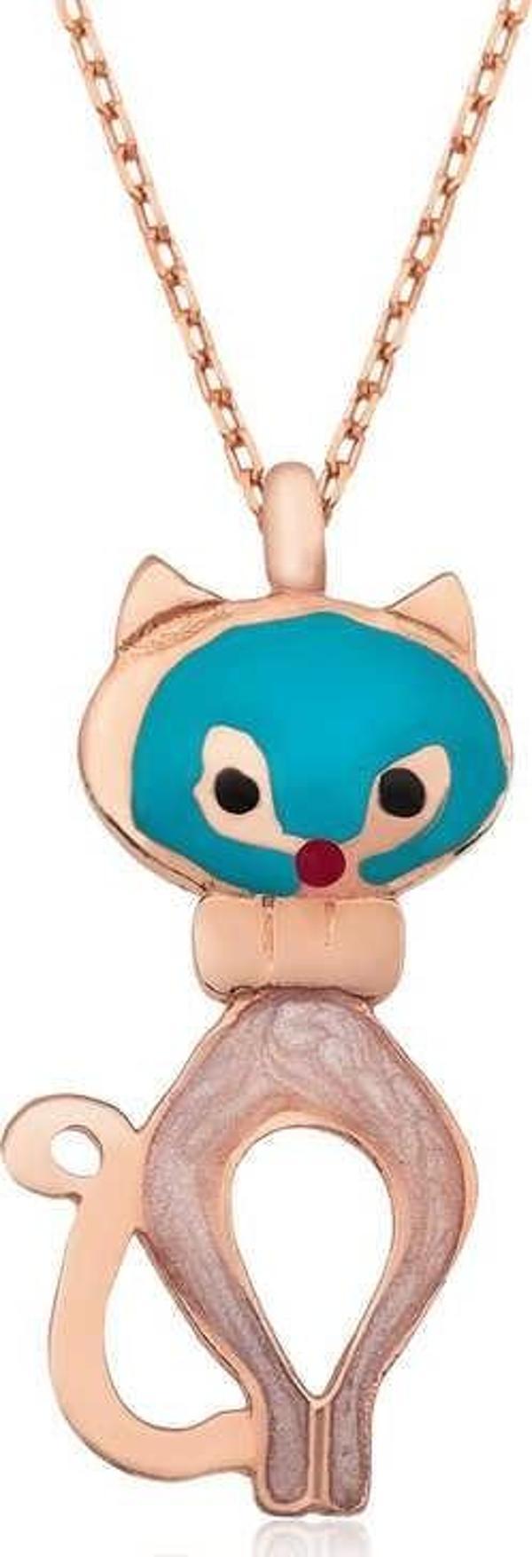 himarry 925 Ayar Gümüş Kedi Kadın Gümüş Kolye - Image 1