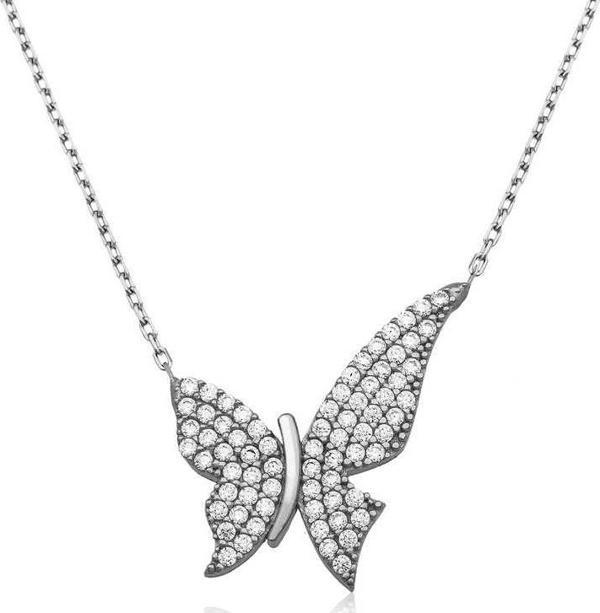 himarry 925 Ayar Gümüş Kelebek Kadın Gümüş Kolye - Image 1