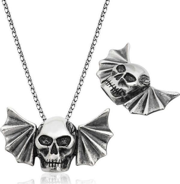 himarry 925 Ayar Gümüş Kuru Kafa Erkek Gümüş Kolye - Image 1