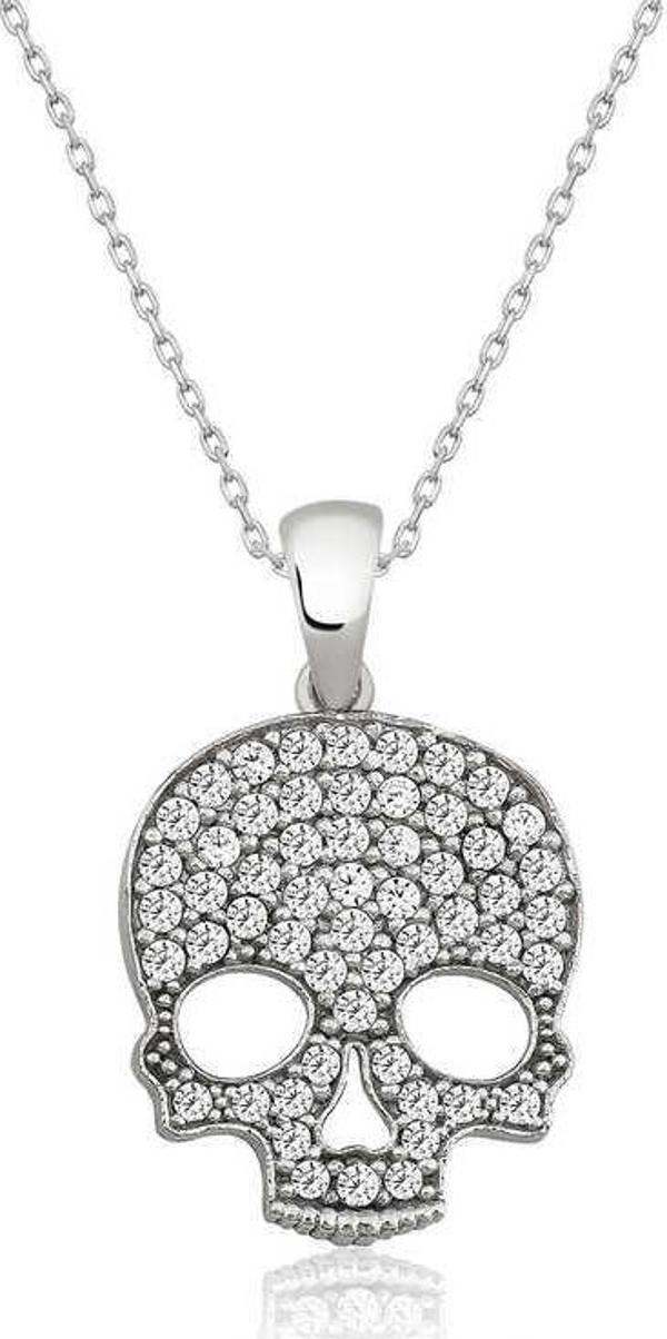 himarry 925 Ayar Gümüş Kuru Kafa Kadın Gümüş Kolye - Image 1