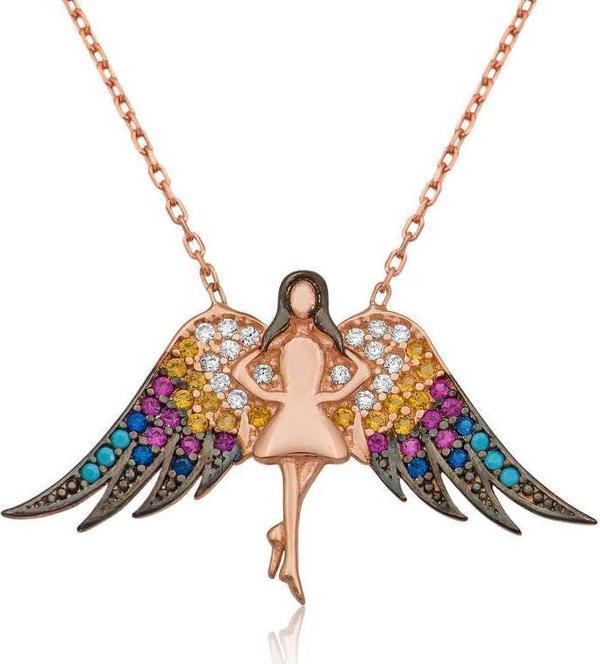 himarry 925 Ayar Gümüş Melek Kadın Gümüş Kolye - Image 1