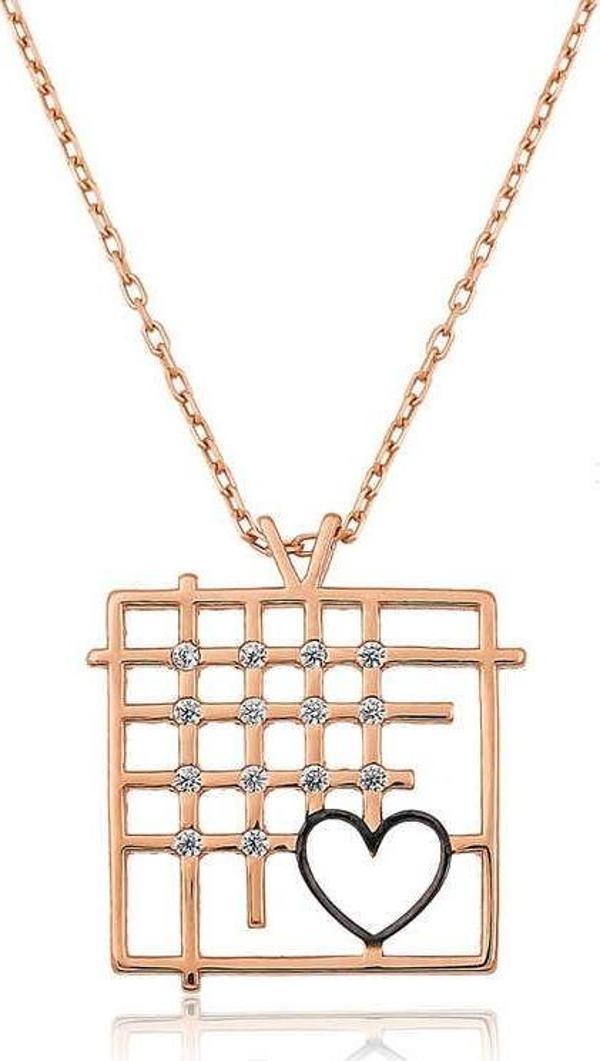 himarry 925 Ayar Gümüş Parmaklıklar Arasındaki Aşk Kadın Gümüş Kolye - Image 1