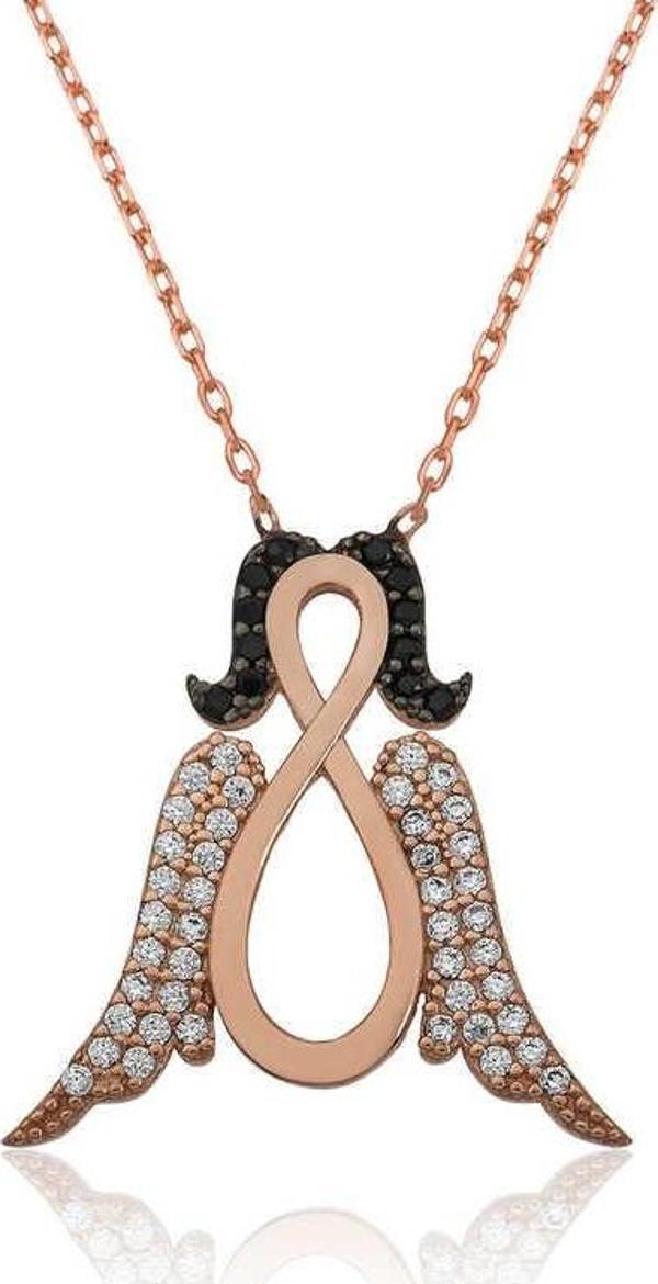 himarry 925 Ayar Gümüş Sonsuz Melek Kadın Gümüş Kolye - Image 1