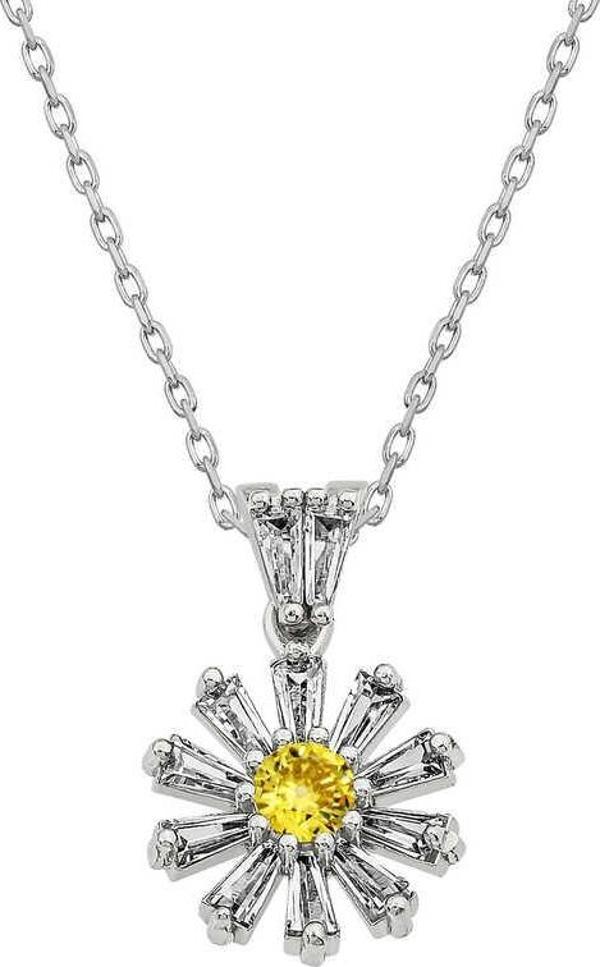 himarry 925 Ayar Gümüş Trapez Taşlı Çiçek Bayan Gümüş Kolye - Image 1