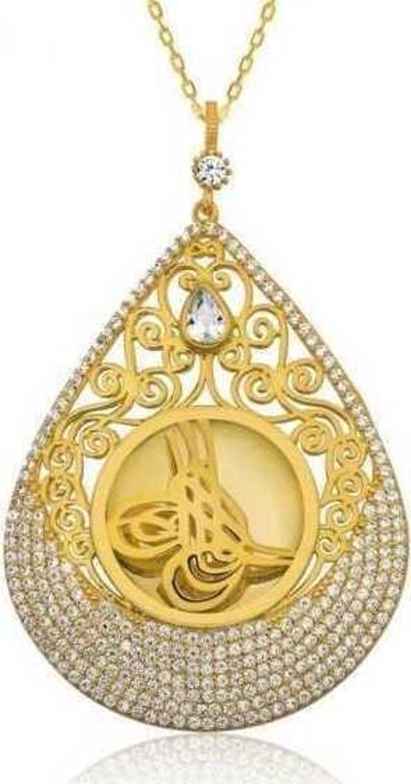 himarry 925 Ayar Gümüş Tuğra Kadın Gümüş Kolye - Image 1