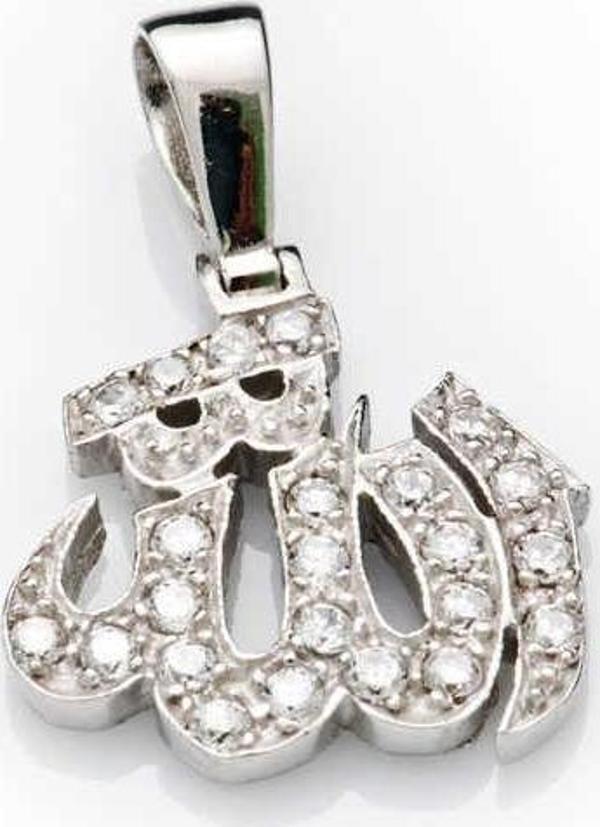 himarry 925 Ayar Gümüş Allah Yazılı Kadın Gümüş Kolye - Image 1