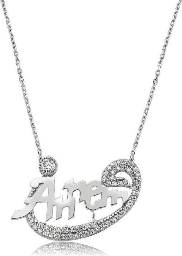 himarry 925 Ayar Gümüş Annem Vav Kadın Gümüş Kolye - Image 1