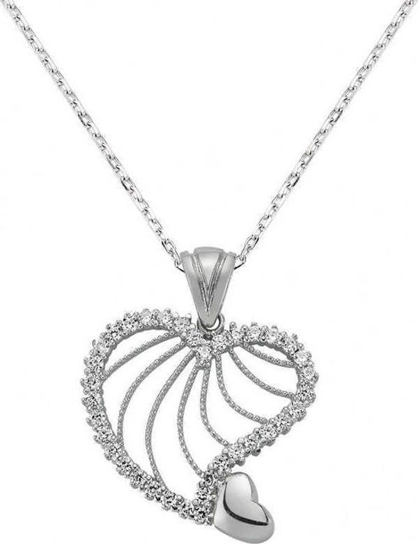 himarry 925 Ayar Gümüş Kalpli Kadın Gümüş Kolye - Image 1