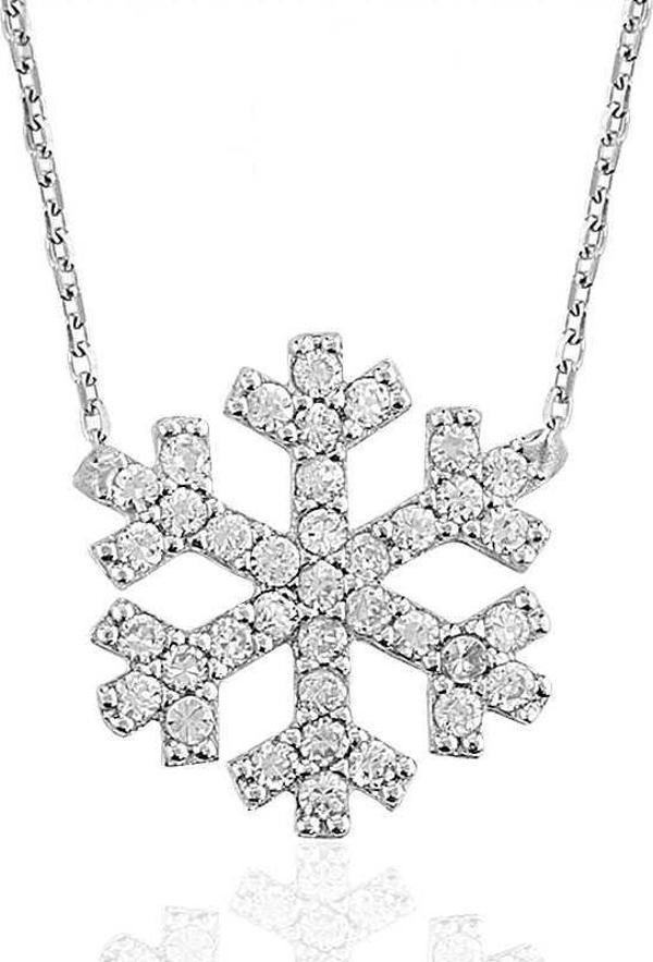 himarry 925 Ayar Gümüş Kar Tanesi Kadın Gümüş Kolye - Image 1