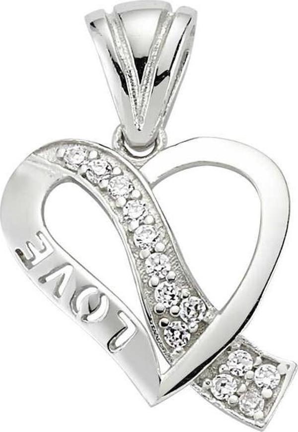 himarry 925 Ayar Gümüş Love Kalp Kadın Gümüş Kolye - Image 1