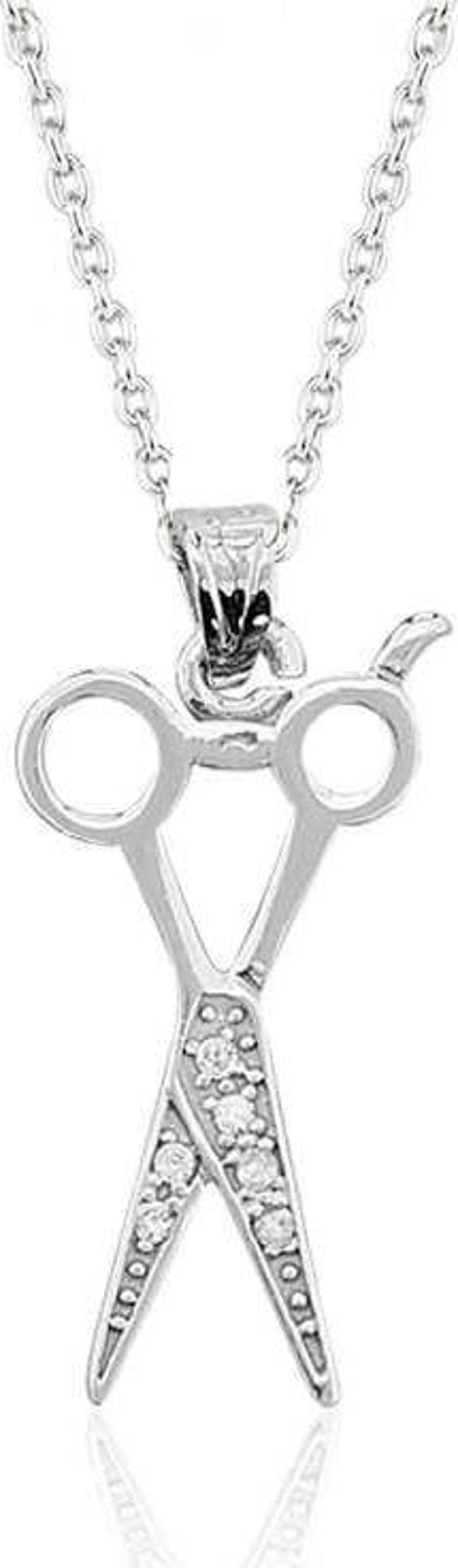 himarry 925 Ayar Gümüş Makas Kadın Gümüş Kolye - Image 1