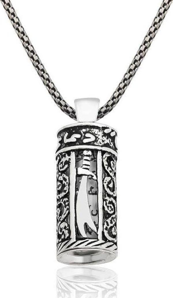 himarry 925 Ayar Gümüş Zülfikar Kılıcı Cevşen Gümüş Kolye - Image 1