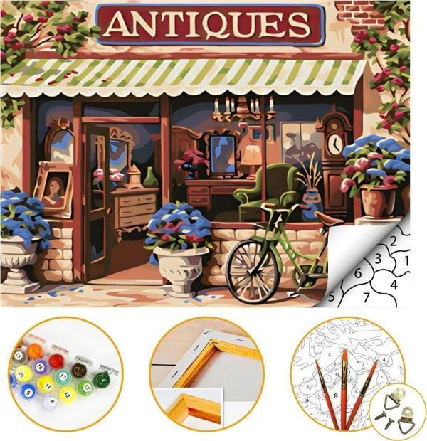 Tale Hobby Antika Mağazası - Sayılarla Boyama Seti Kasnağa Gerili 60x75cm Boyalar ve Fırçalar Dahil - Image 1