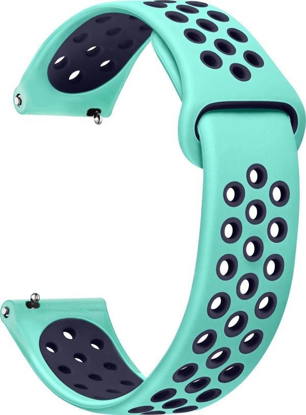 Microsonic Garmin Venu 2 Plus Rainbow Sport Band Kordon Yeşil Lacivert - Image 1