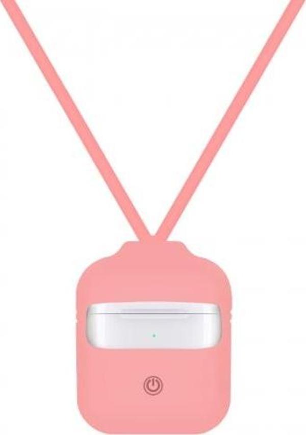Blogy AirPods ile Uyumlu Silikon Kılıf Pink Sand - Image 1