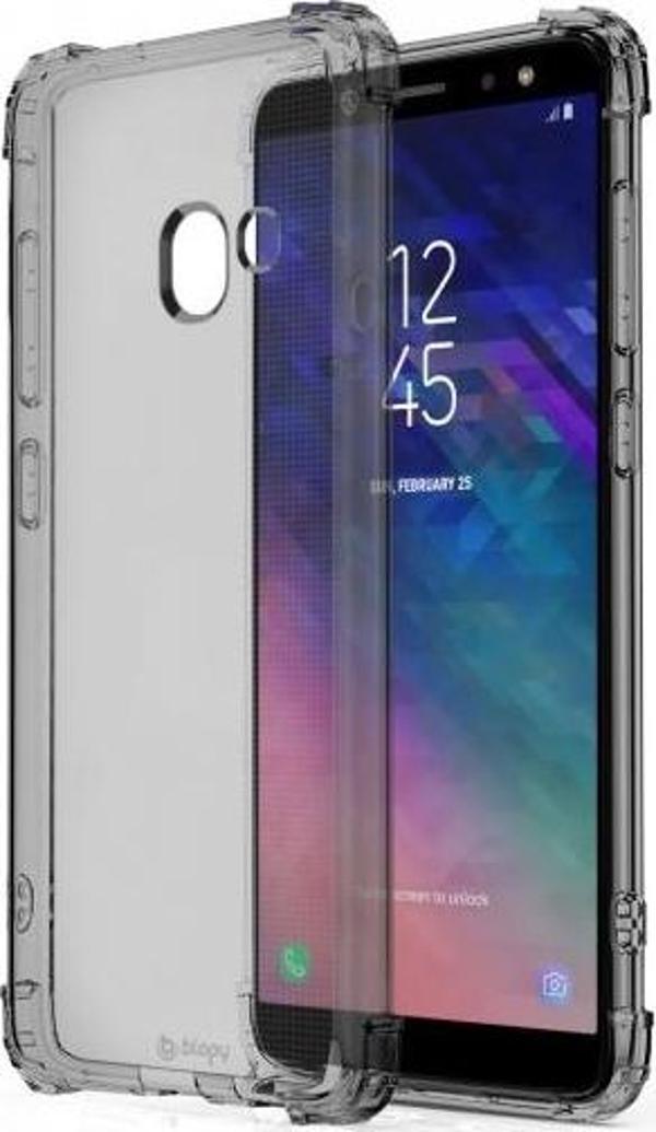 Blogy Galaxy A6 ile Uyumlu Crystal Fit Kılıf Smoke Black - Image 1