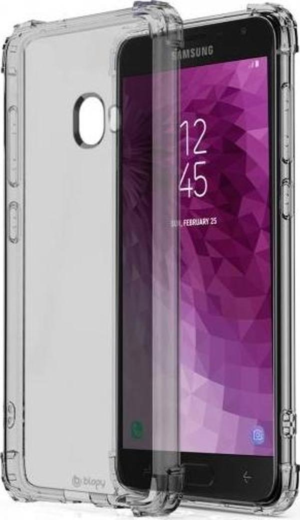 Blogy Galaxy J4 ile Uyumlu Crystal Fit Kılıf Smoke Black - Image 1