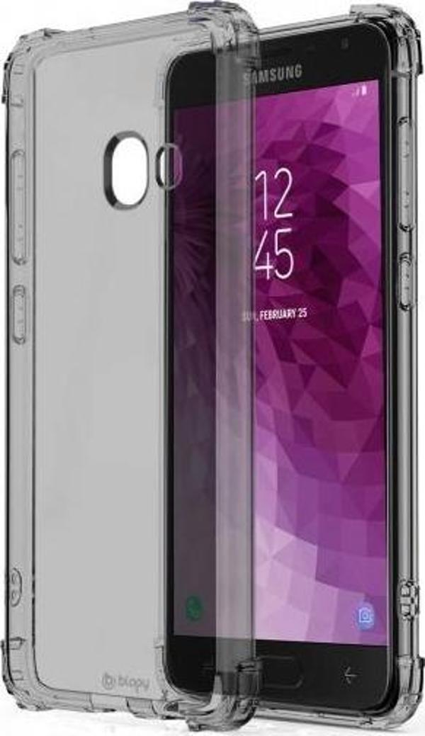 Blogy Galaxy J4 Plus ile Uyumlu Crystal Fit Kılıf Smoke Black - Image 1