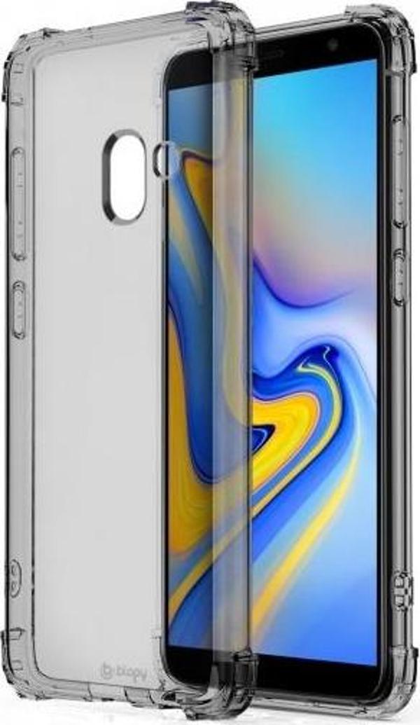 Blogy Galaxy J6 ile Uyumlu Crystal Fit Kılıf Smoke Black - Image 1